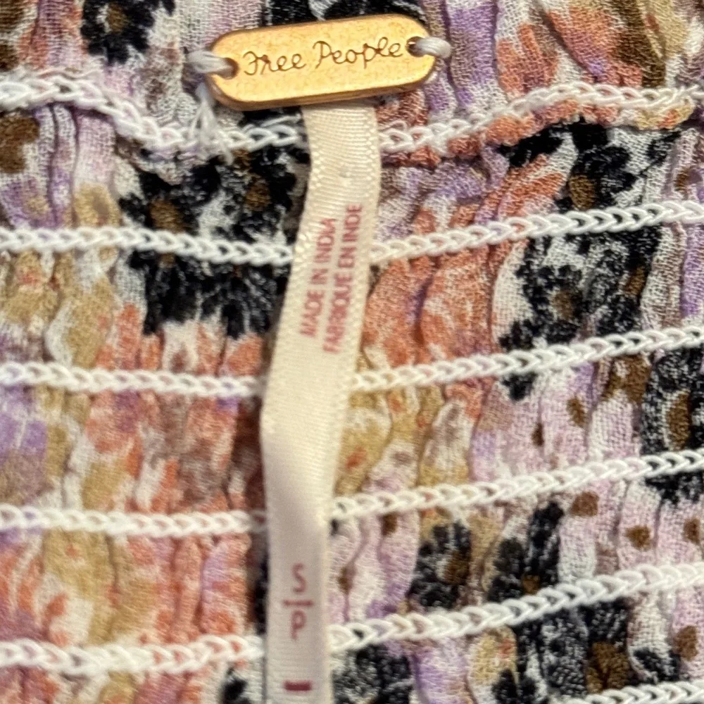 FREE PEOPLE Back On Top Smocked Crop Top NWOT!